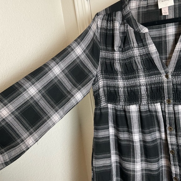 Knox Rose Plaid Black and White Dress size large - Picture 6 of 11